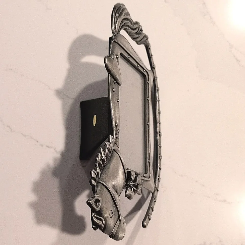 Silver Rocking Horse Picture Frame Holds 3